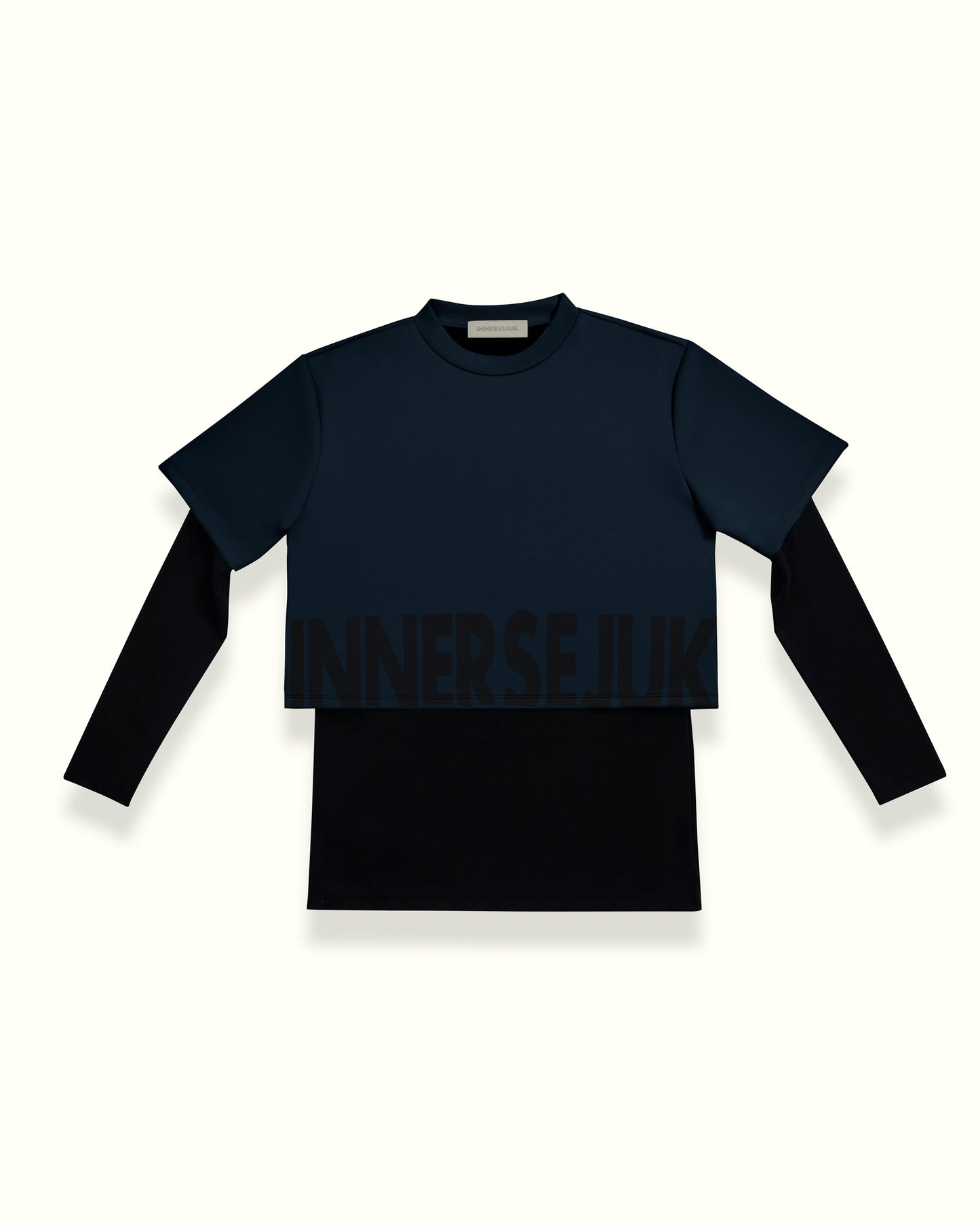 THE LOGOMANIA 2-IN-1 CROP TOP IN DARK BLUE
