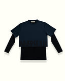 THE LOGOMANIA 2-IN-1 CROP TOP IN DARK BLUE