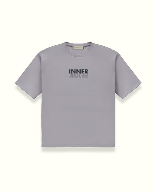 THE MIRROR IMAGE OVERSIZED TEE IN LIGHT GREY