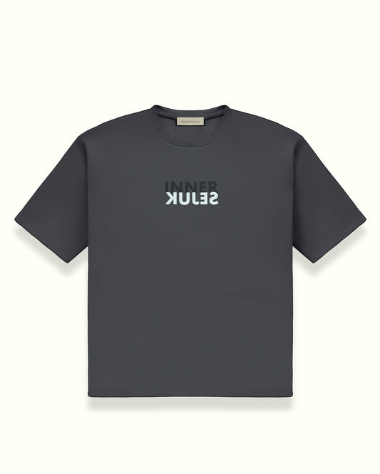THE MIRROR IMAGE OVERSIZED TEE IN DARK GREY