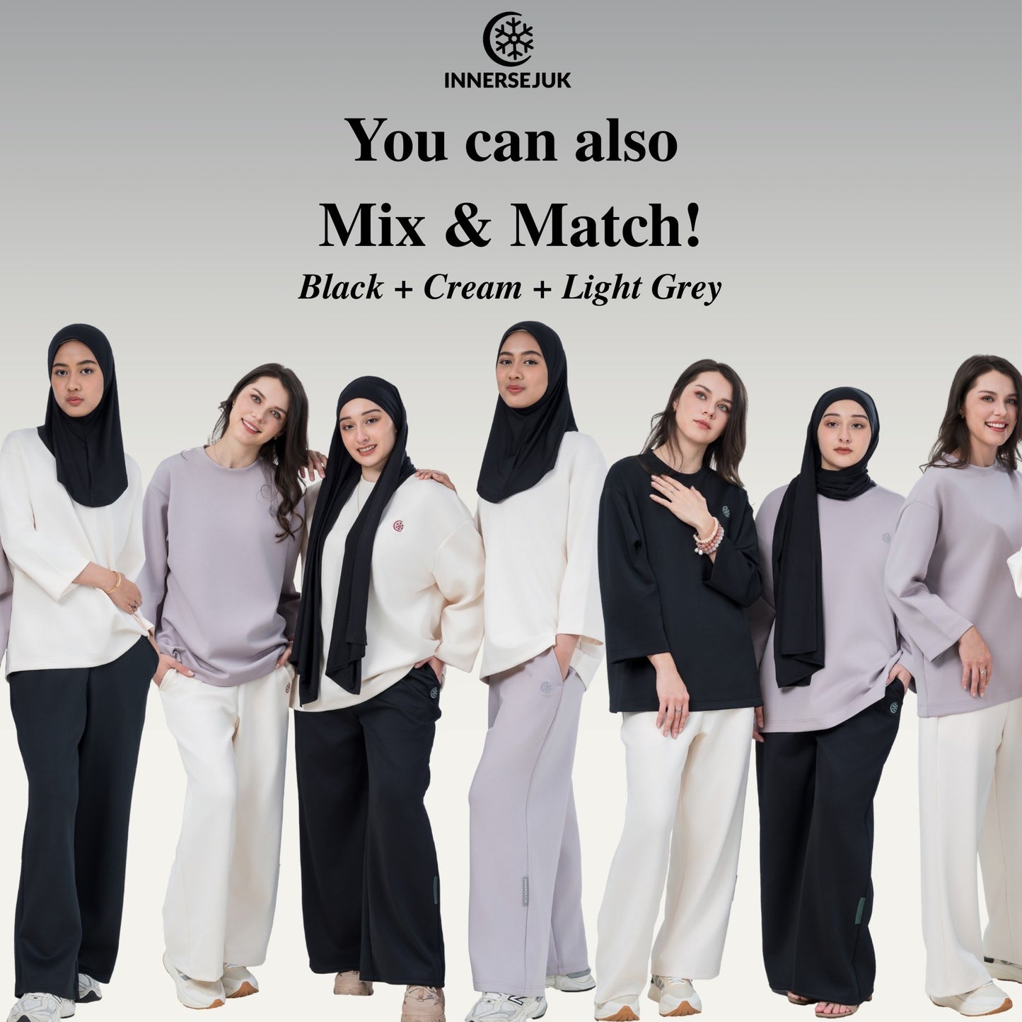 Innersejuk Santai Baggy Pants Light Grey