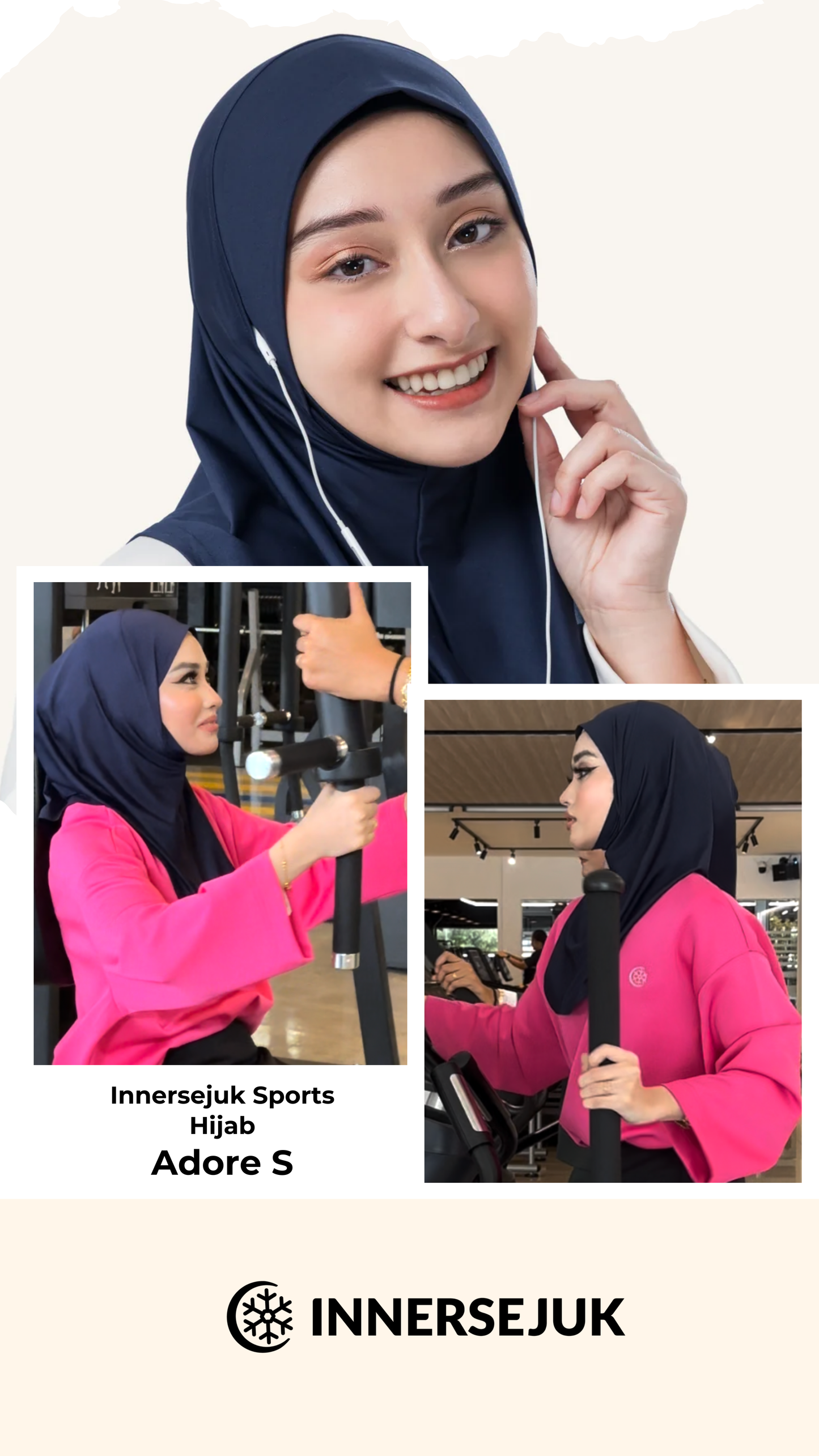 InnerSejuk Tudung Sukan Adore S Navy Polis