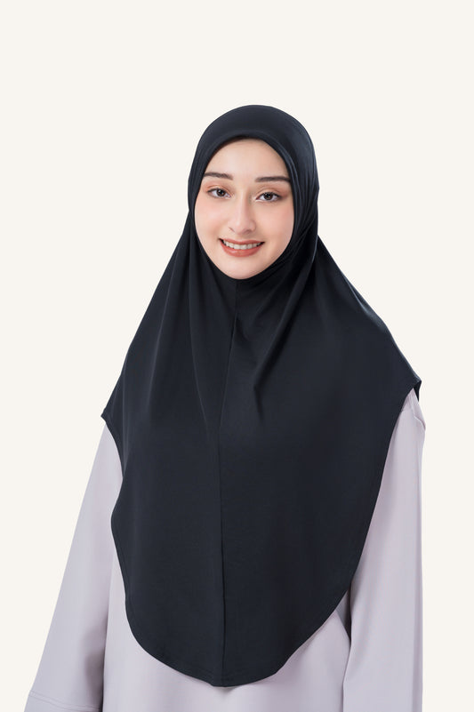 InnerSejuk Tudung Sukan  Labuh Berdagu Black