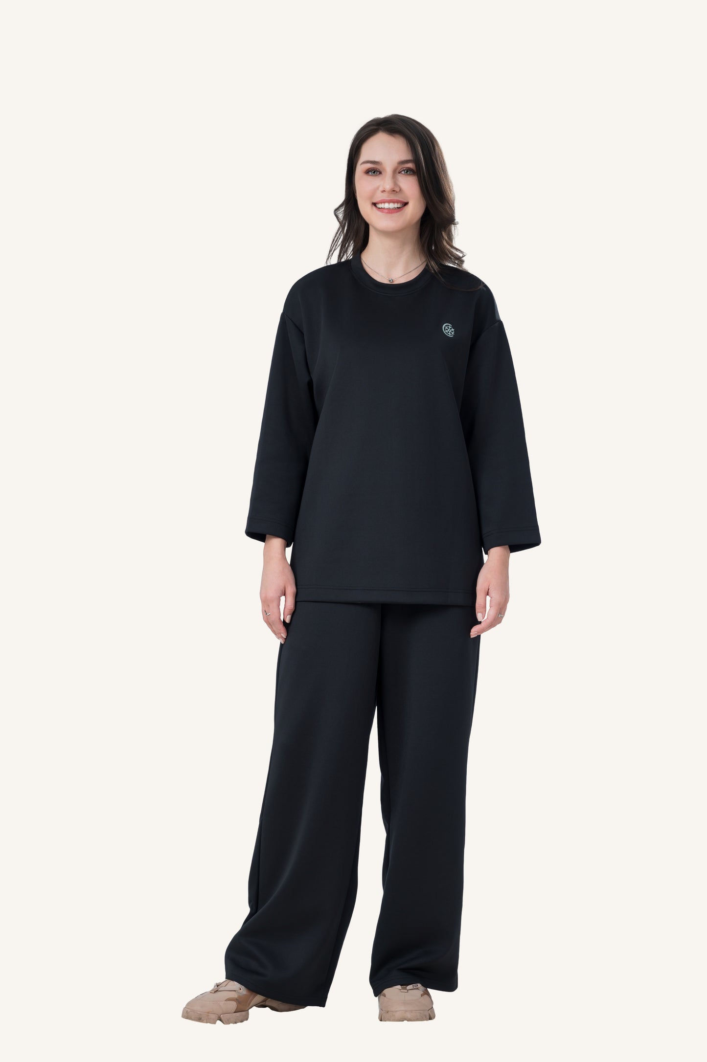 Innersejuk Santai Baggy Top Black