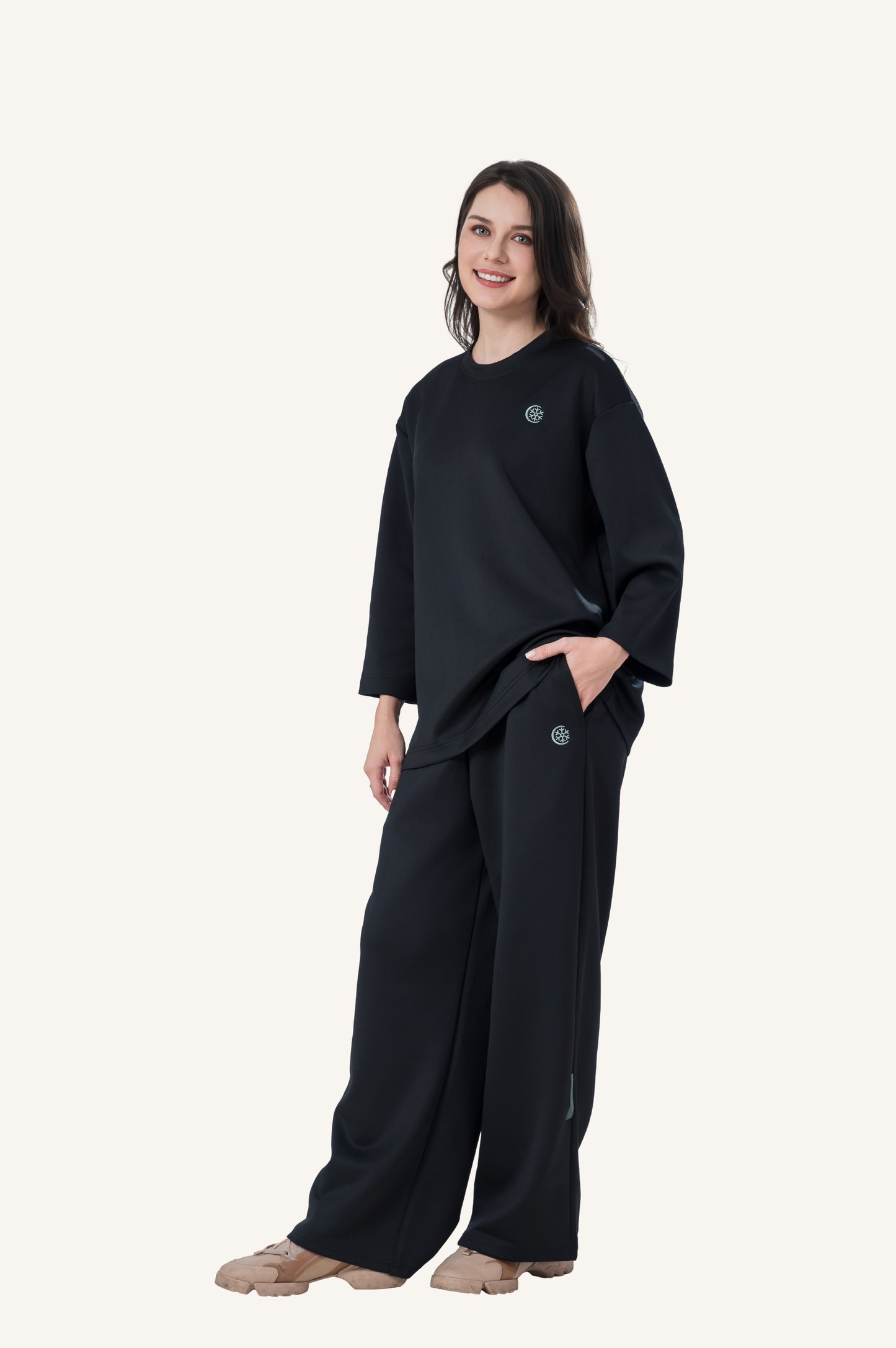 Innersejuk Santai Baggy Top Black