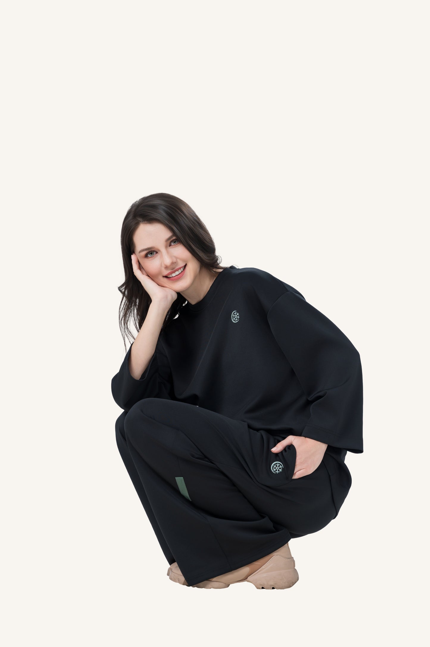 Innersejuk Santai Baggy Top Black