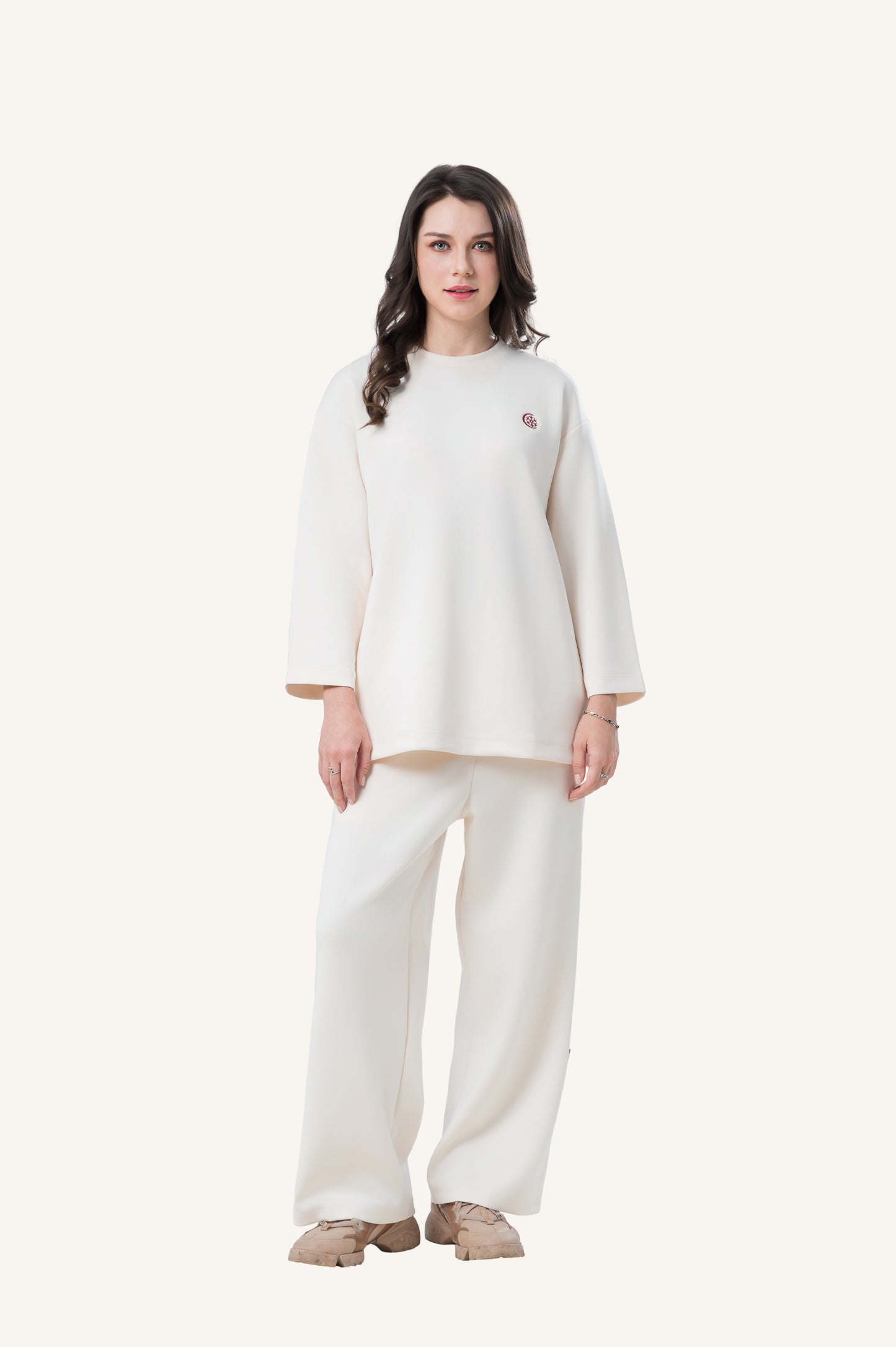Innersejuk Santai Baggy Top Cream