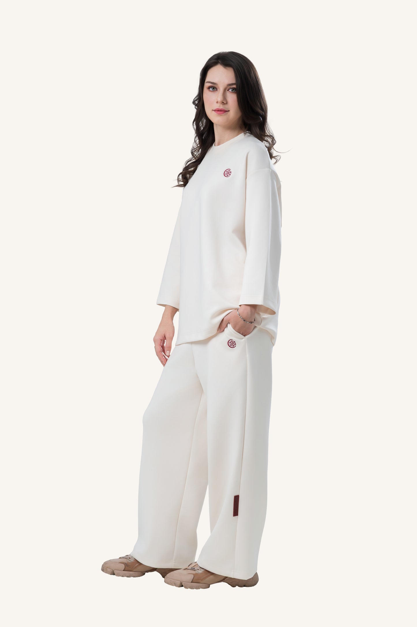 Innersejuk Santai Baggy Top Cream