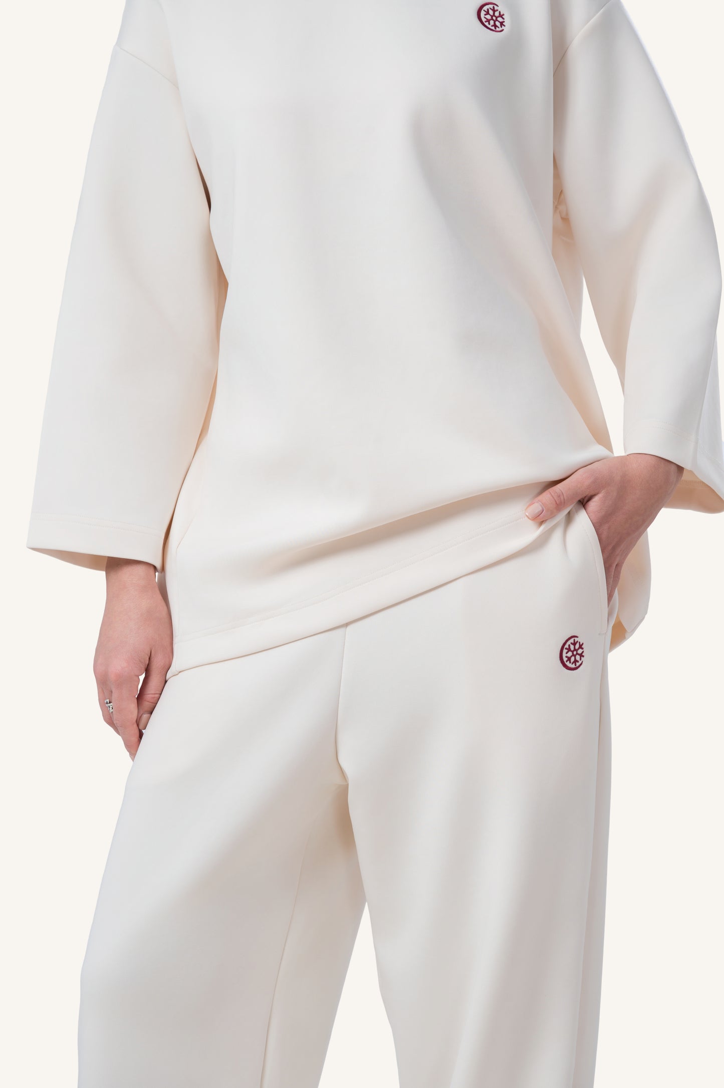 Innersejuk Santai Baggy Top Cream