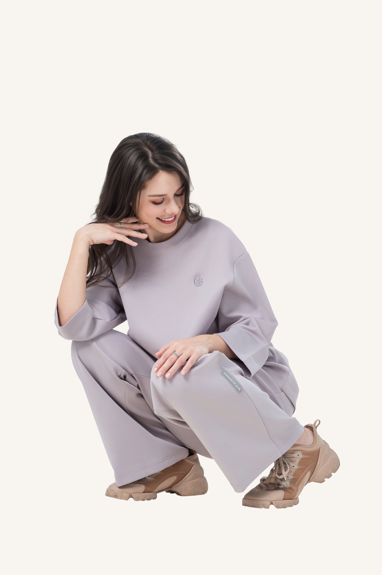 Innersejuk Santai Baggy Pants Light Grey