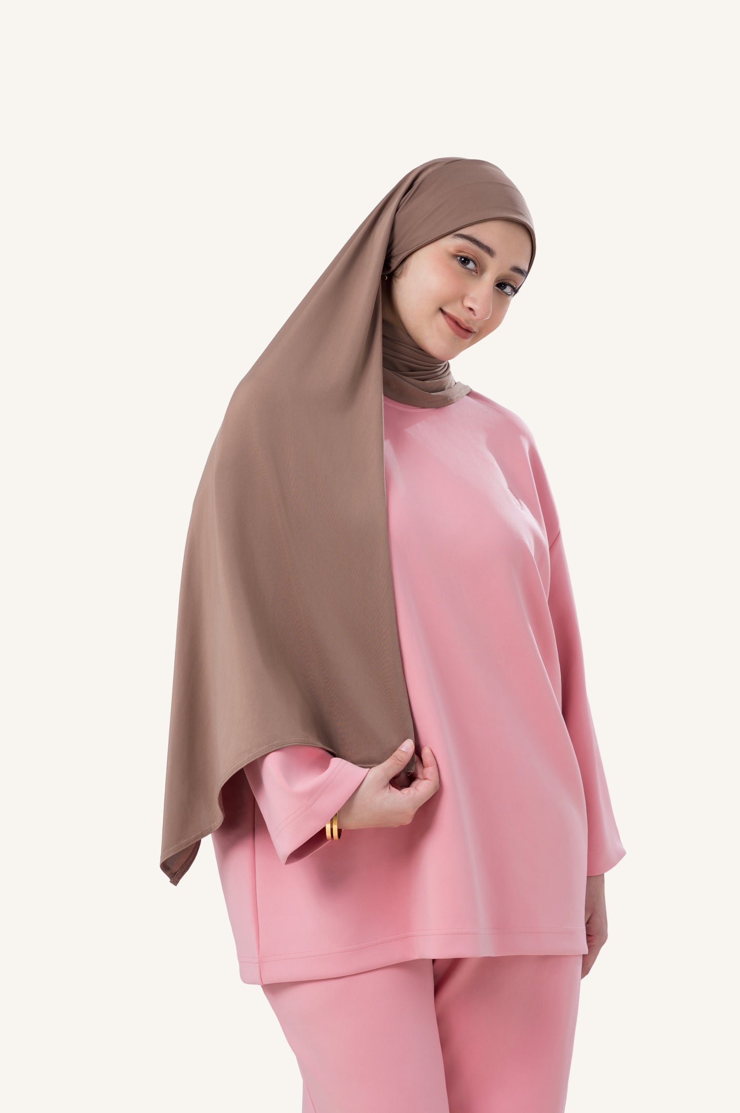 InnerSejuk Tudung Sukan Instant Shawl Choco Brown