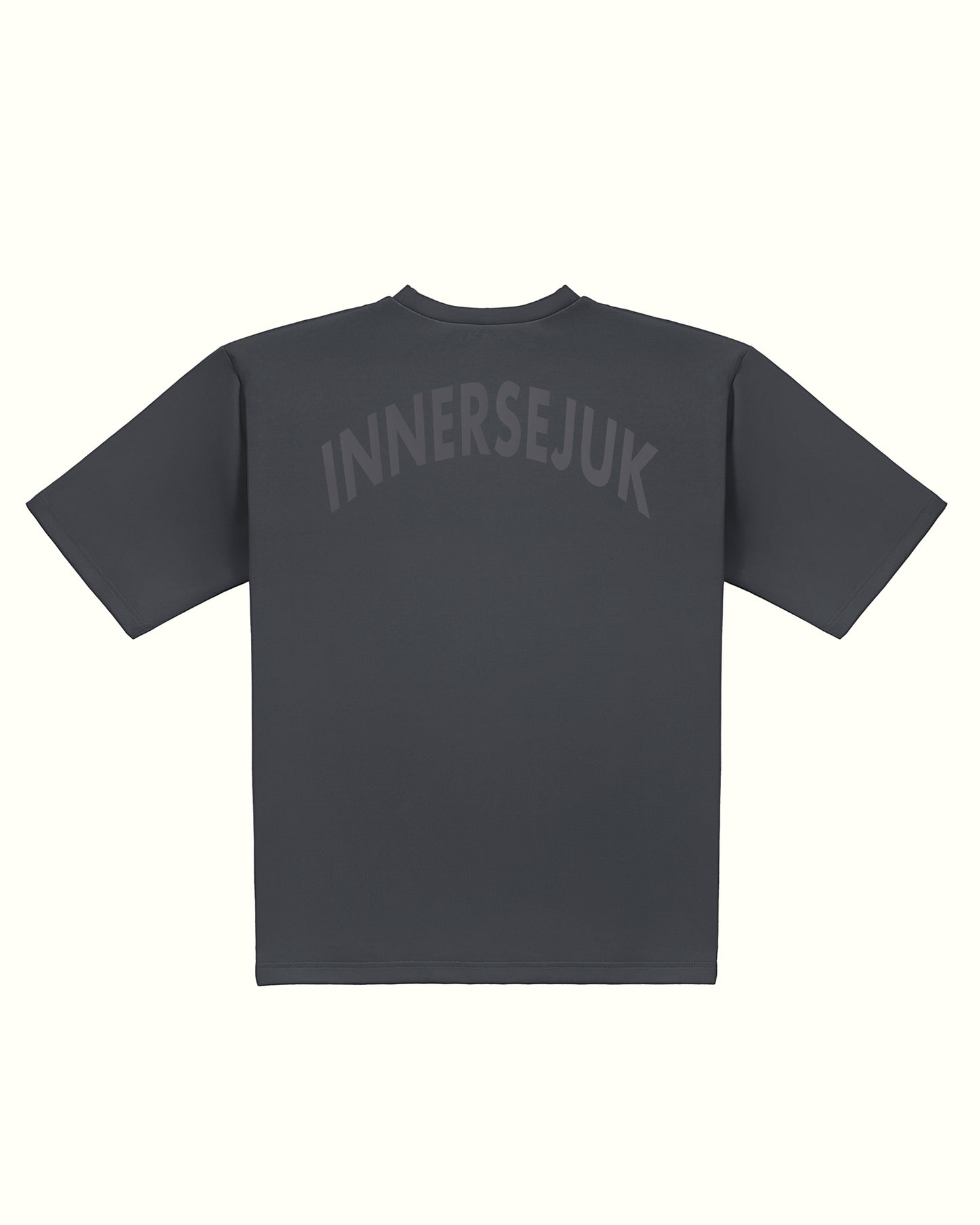 THE INNERSEJUK BACK OVERSIZED TEE IN DARK GREY