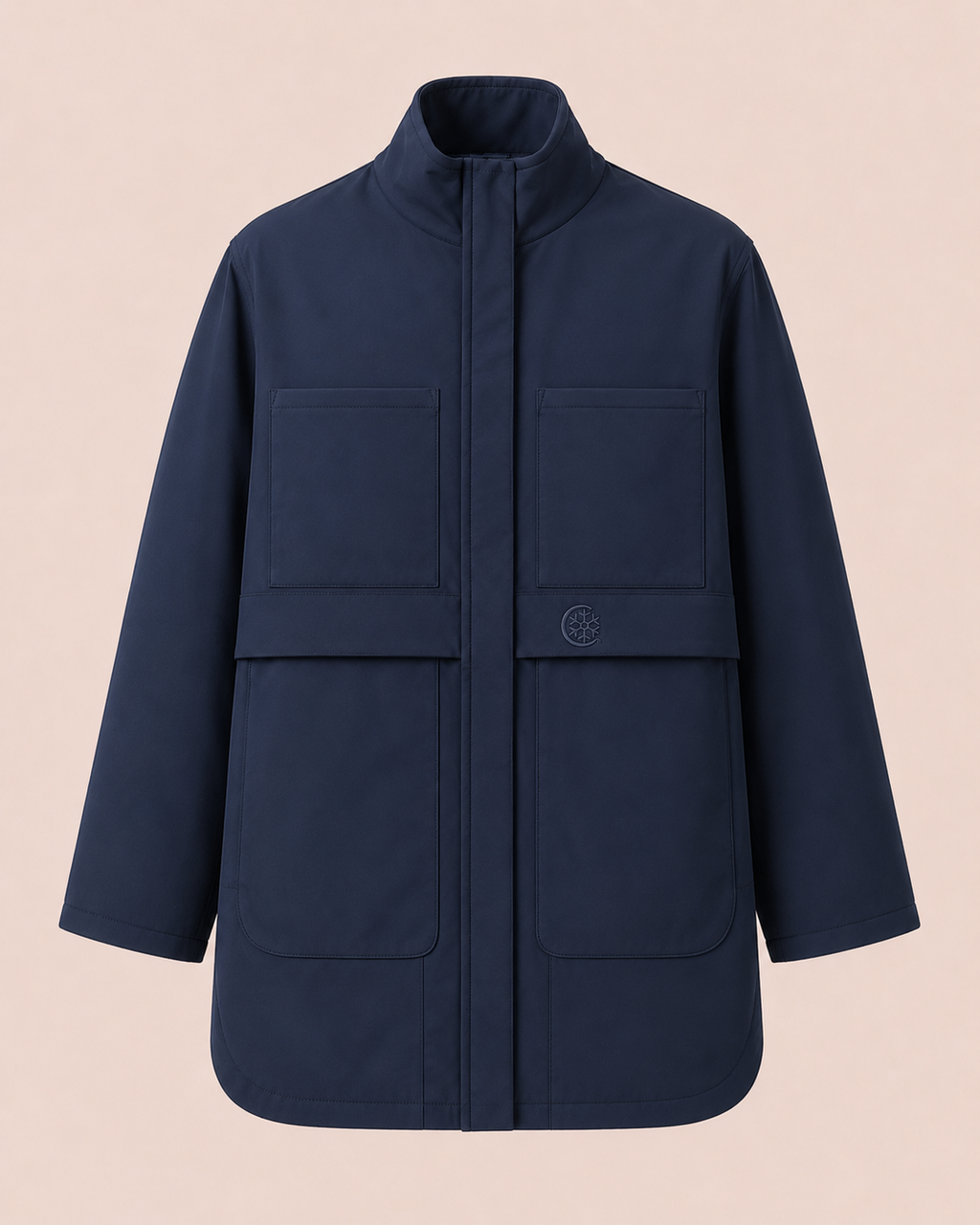 Navy Blue Oversized Parka Jacket