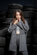 Dark Grey Oversized Parka Jacket