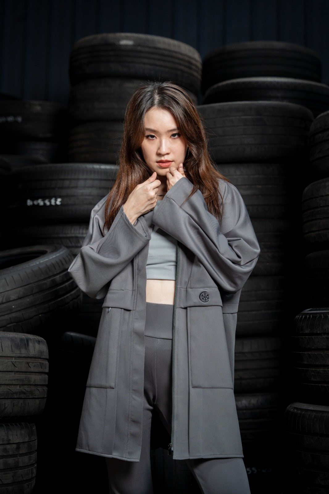 Dark Grey Oversized Parka Jacket