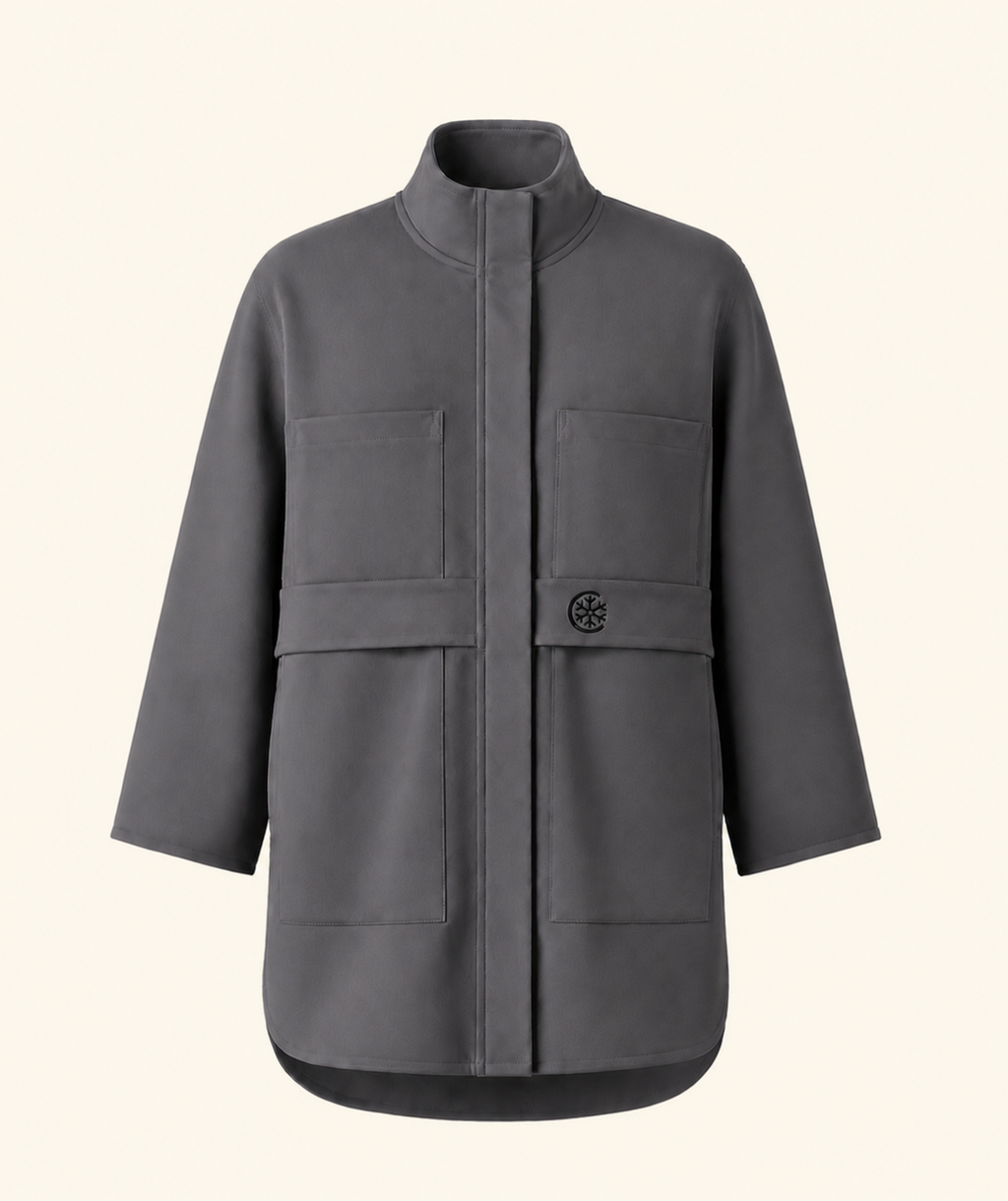 Dark Grey Oversized Parka Jacket