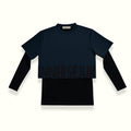 THE LOGOMANIA 2-IN-1 CROP TOP  IN DARK BLUE