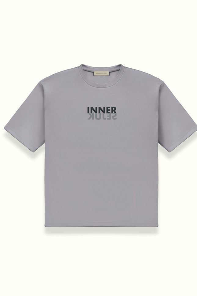 THE MIRROR IMAGE OVERSIZED TEE IN LIGHT GREY