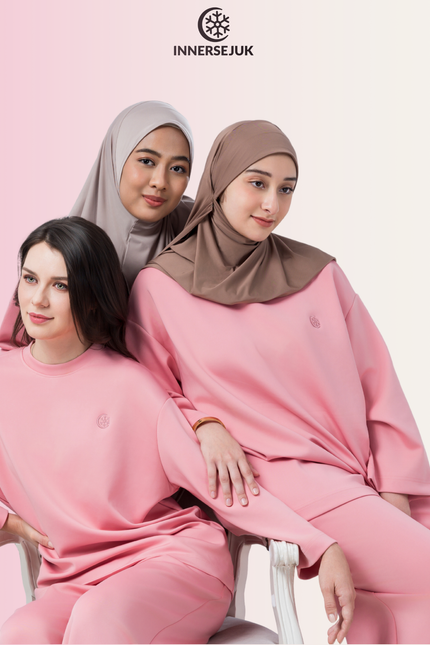 Innersejuk Santai Baggy Pants Pink