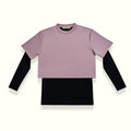 THE LOGOMANIA 2-IN-1 CROP TOP  IN DUSTY PURPLE
