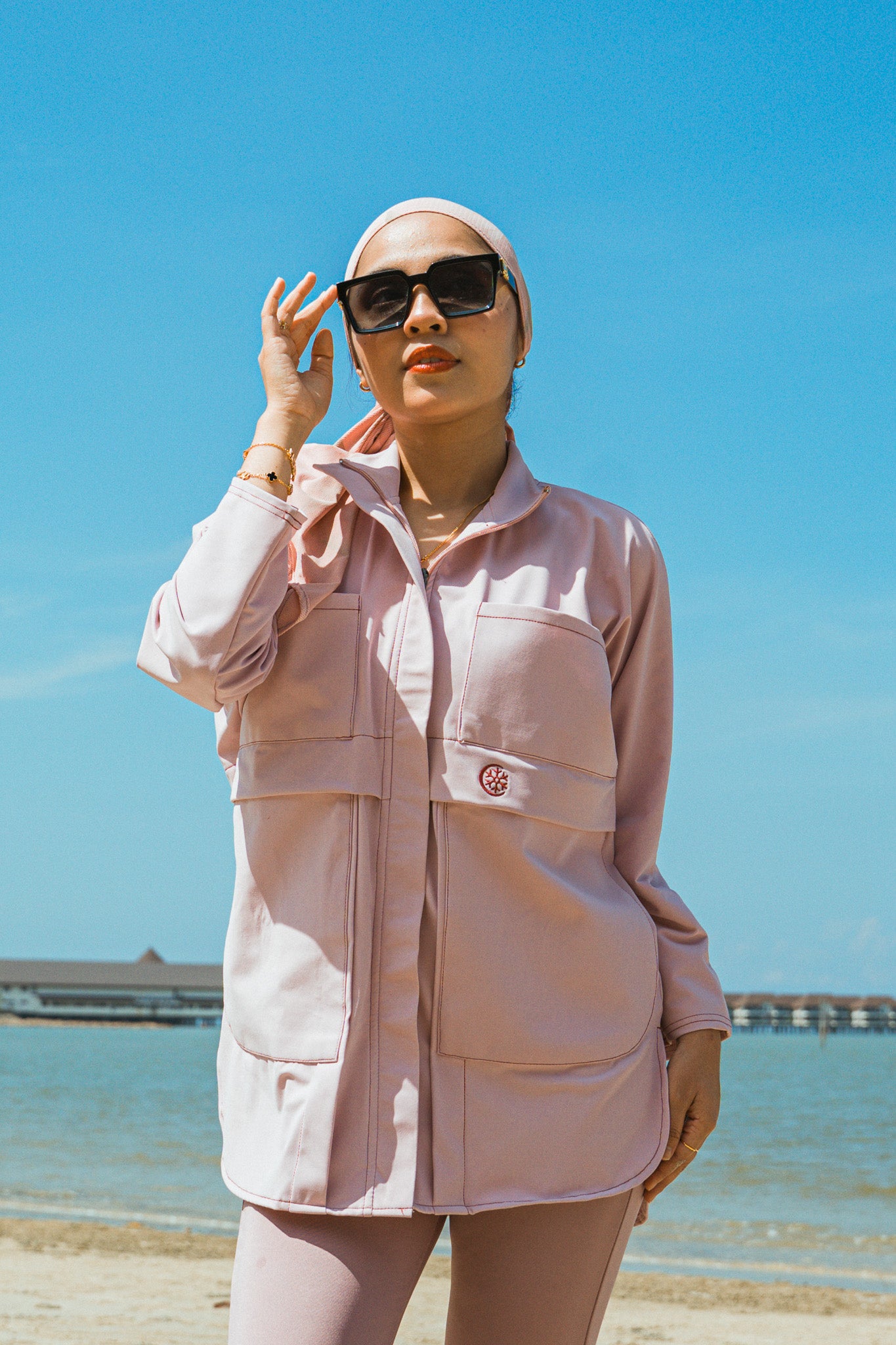 Blush Pink Oversized Parka Jacket