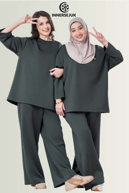 Innersejuk Santai Baggy Pants Emerald Green