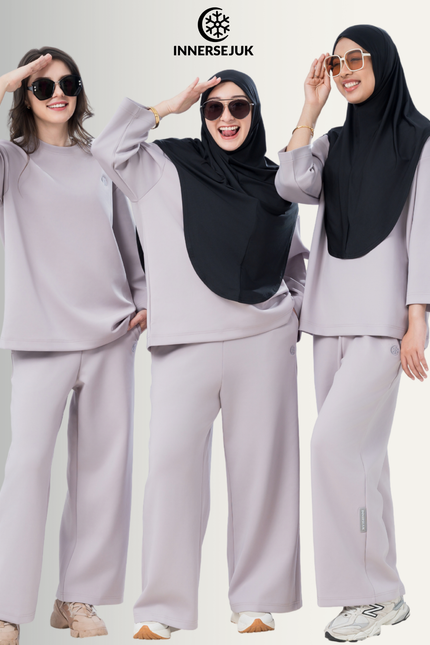 Innersejuk Santai Baggy Pants Light Grey