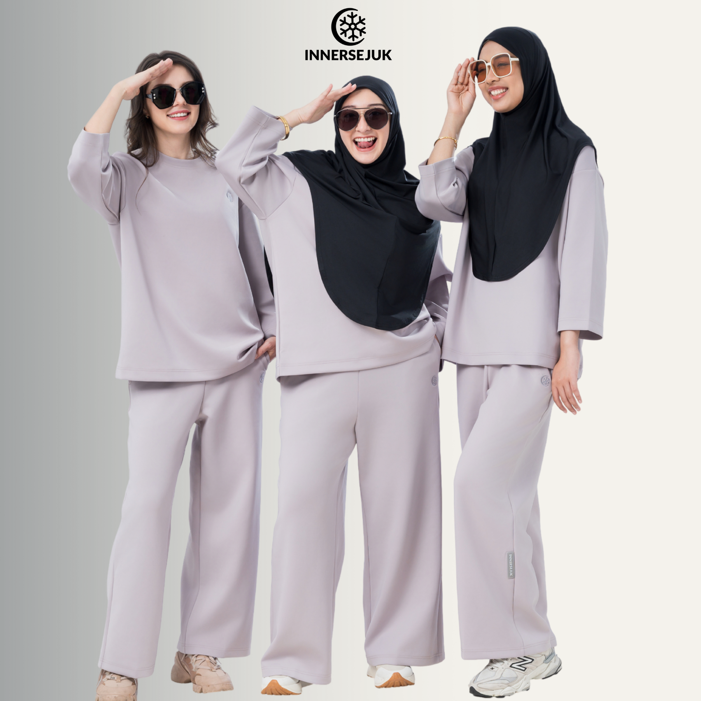 Innersejuk Santai Baggy Pants Light Grey
