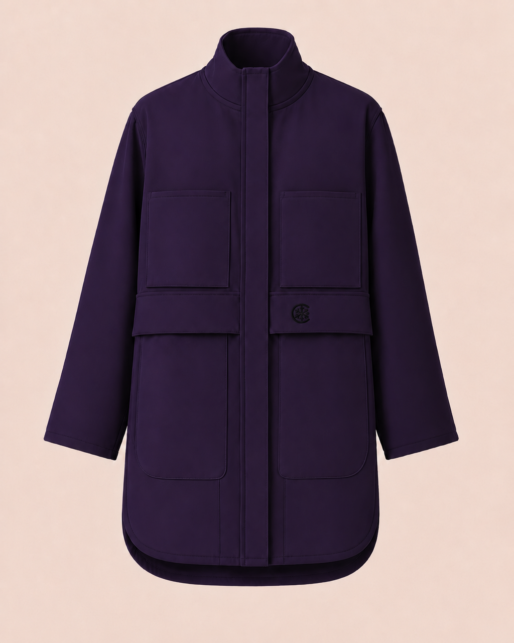 Dark Purple Oversized Parka Jacket