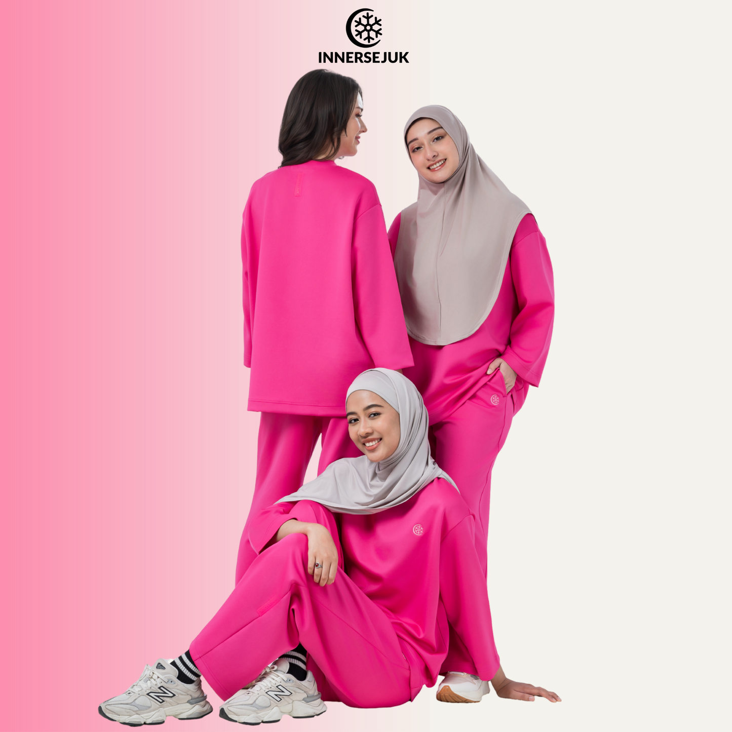 Innersejuk Santai Baggy Top Hot Pink