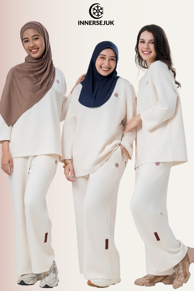 Innersejuk Santai Baggy Top Cream