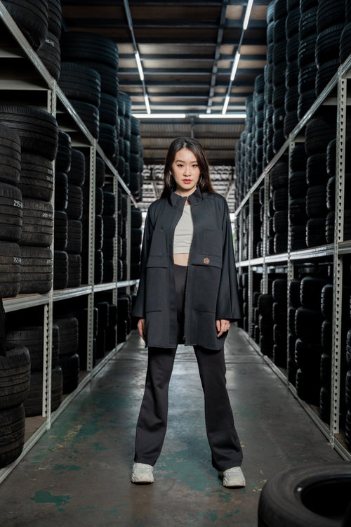 Black Oversized Parka Jacket