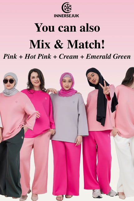 Innersejuk Santai Baggy Pants Hot Pink