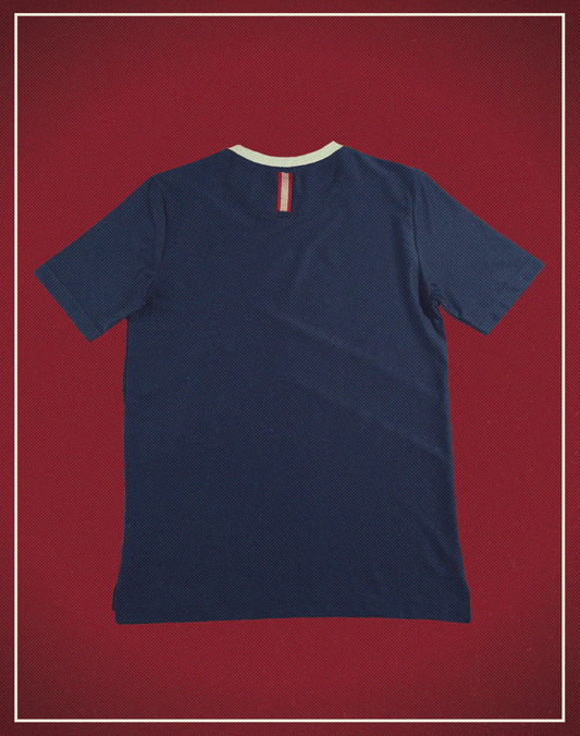 ATHLETICS TEE Navy and Silver