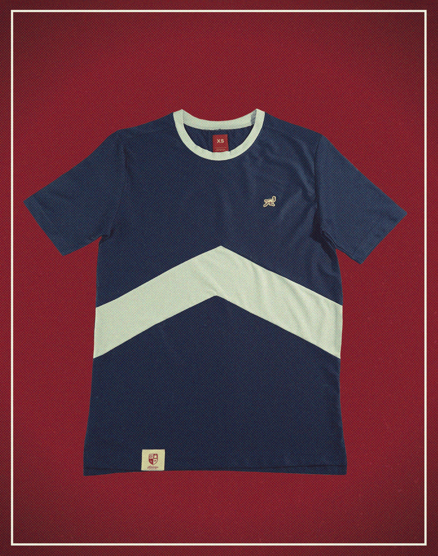 ATHLETICS TEE Navy and Silver