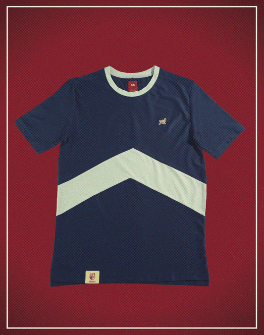 ATHLETICS TEE Navy and Silver