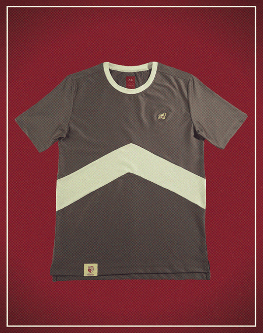 ATHLETICS TEE Brown and Cream