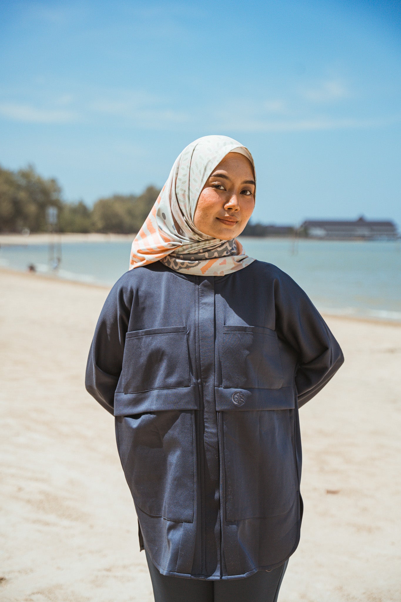 Navy Blue Oversized Parka Jacket