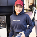 THE CLASSIC 2-IN-1 CROP HOODIE IN DARK BLUE