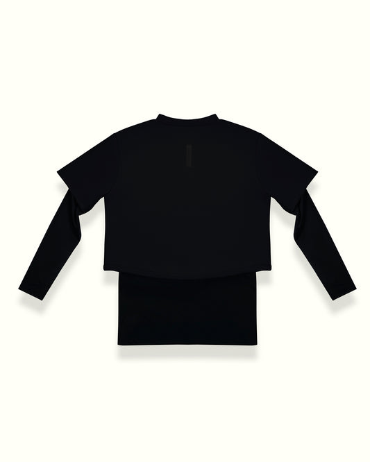 THE INNERSEJUK 2-IN-1 CROP TOP IN BLACK