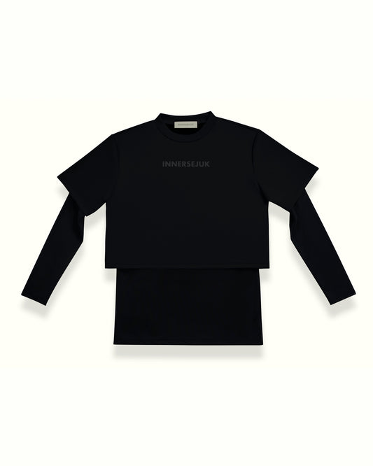 THE CLASSIC 2-IN-1 CROP TOP IN BLACK