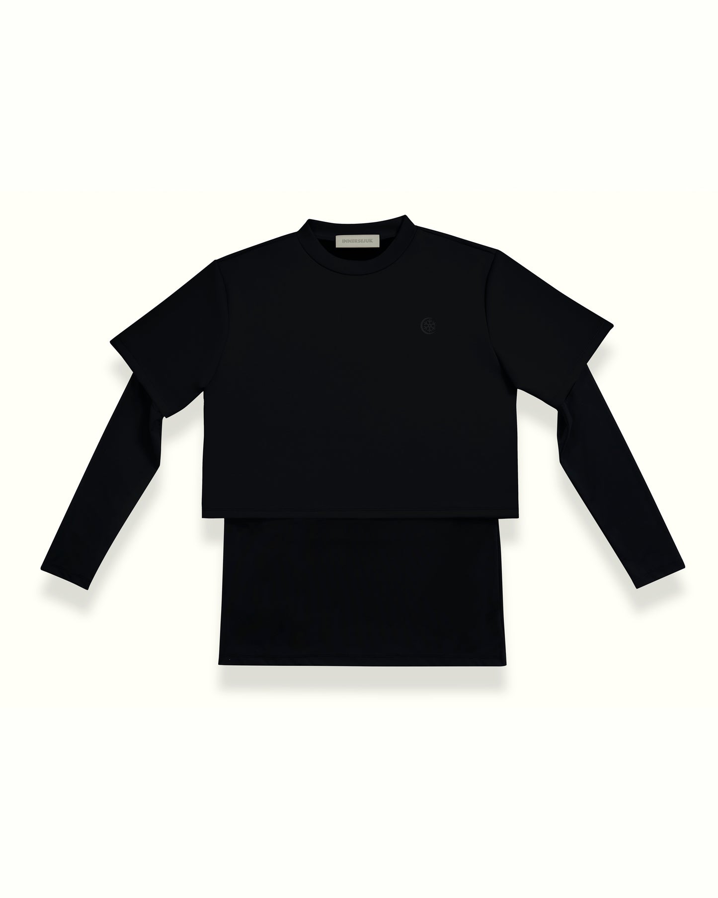 THE INNERSEJUK 2-IN-1 CROP TOP IN BLACK