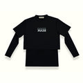 THE MIRROR IMAGE 2-IN-1 CROP TOP IN BLACK