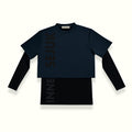 THE ICON 2-IN-1 CROP TOP  IN DARK BLUE