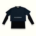 THE REVERSE 2-IN-1 CROP TOP  IN DARK BLUE