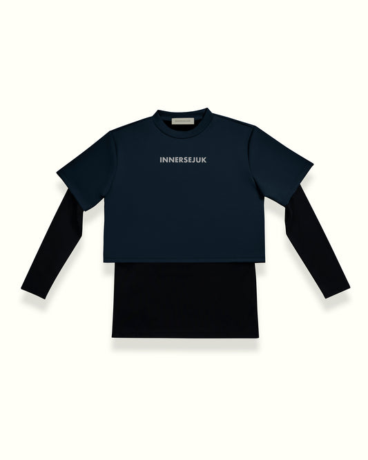 THE CLASSIC 2-IN-1 CROP TOP IN DARK BLUE