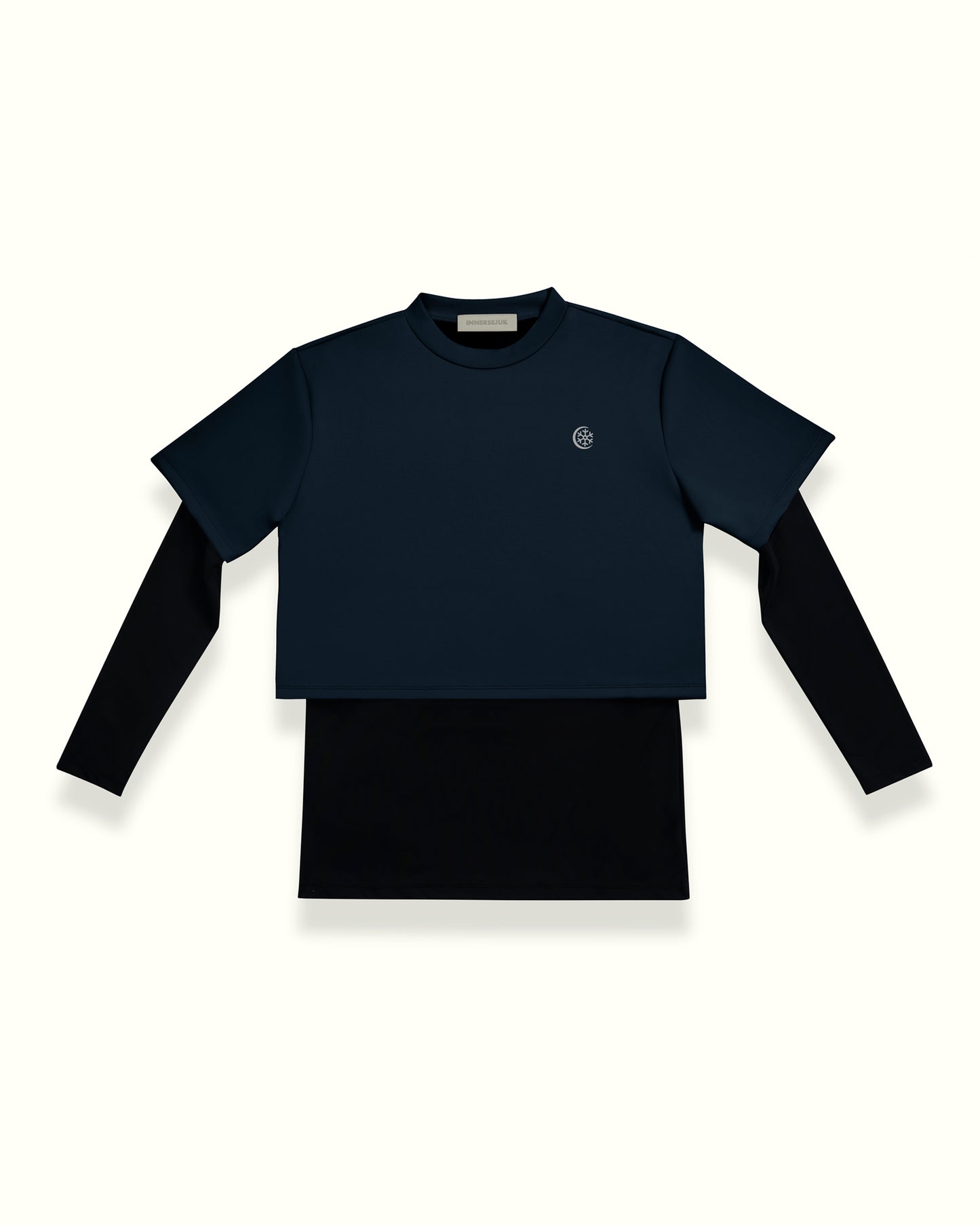 THE INNERSEJUK 2-IN-1 CROP TOP  IN DARK BLUE