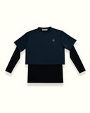 THE INNERSEJUK 2-IN-1 CROP TOP  IN DARK BLUE