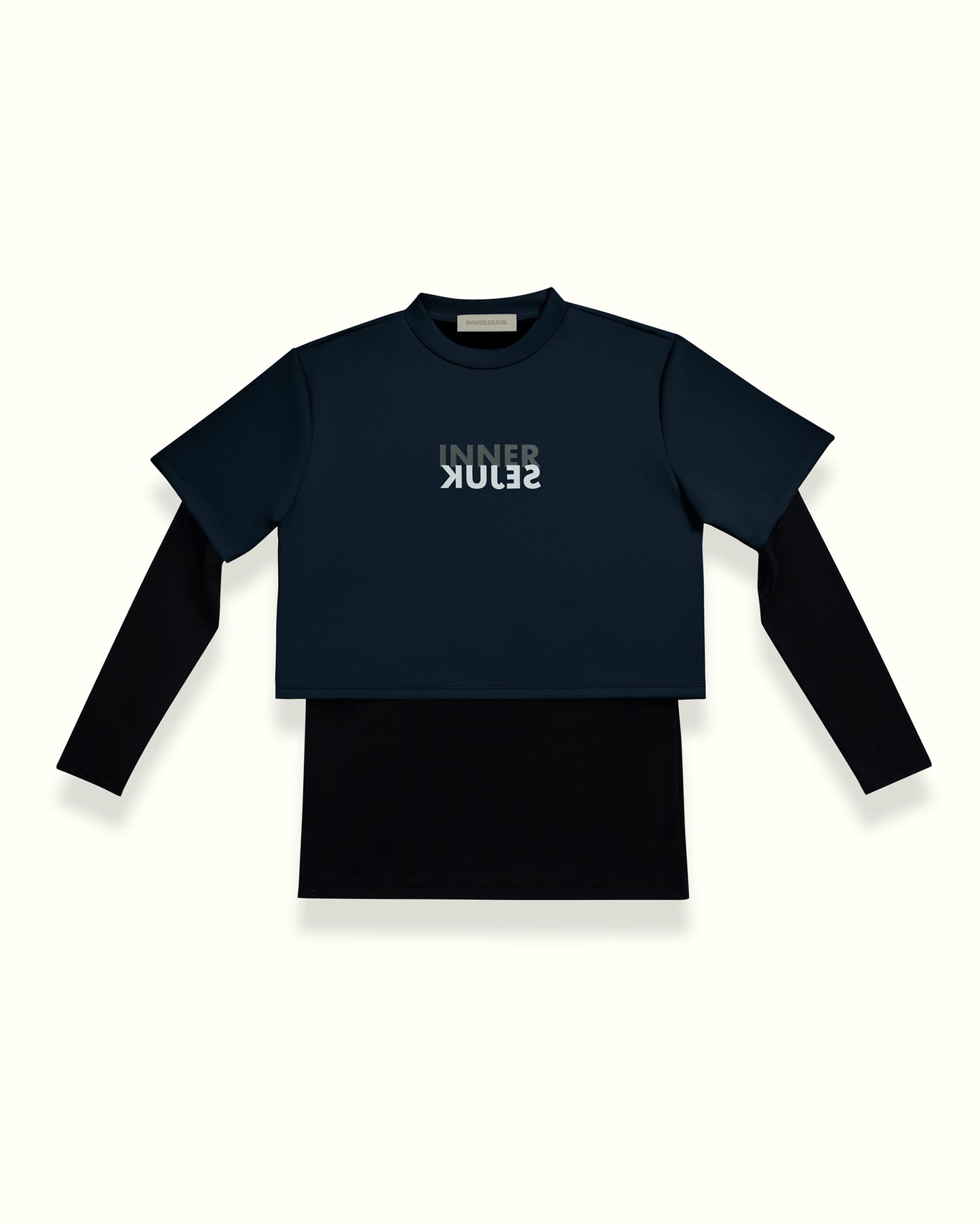THE MIRROR IMAGE 2-IN-1 CROP TOP IN DARK BLUE