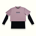 THE MIRROR IMAGE 2-IN-1 CROP TOP  IN DUSTY PURPLE
